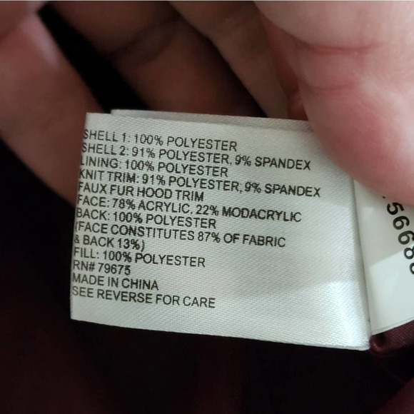 Michael Kors burgundy and gold long puffer coat faux fur trim plus size 3X NEW!! - Picture 3 of 10